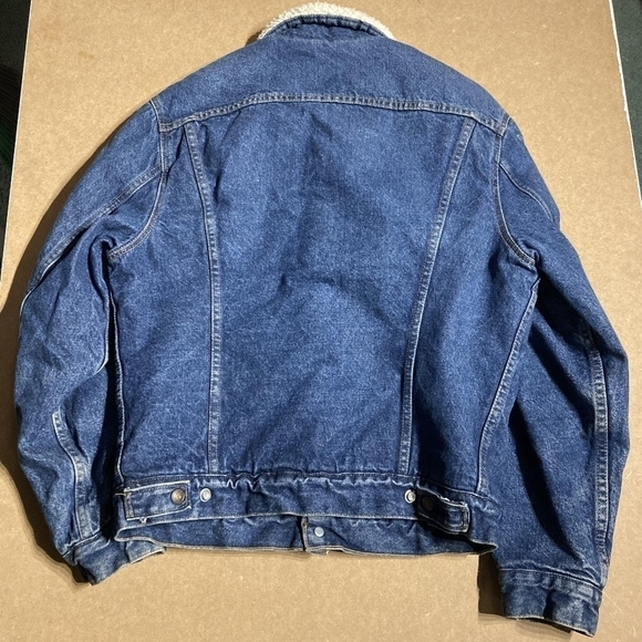 Vintage 70s Levi’s Made in USA Sherpa Lined Denim Trucker Jean Jacket Men's 38 R - Picture 3 of 7
